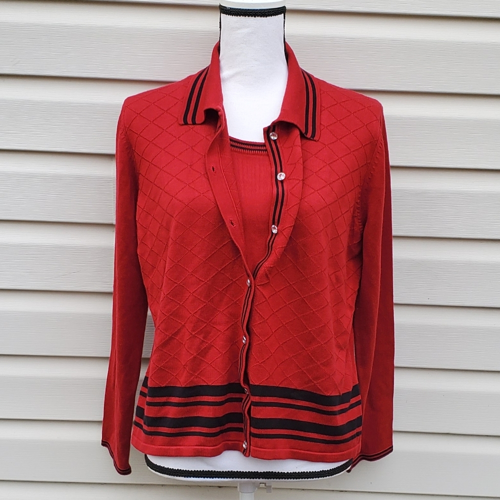 Women's RQT Red Two For Sweater Top Size Medium